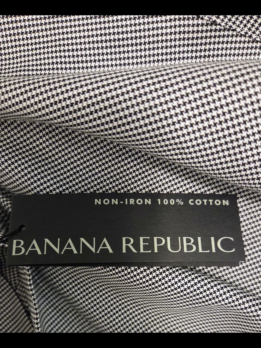 Banana Republic Men's Gray Micro-Check Dress Shirt